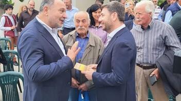 Ο Γ. Κουράκης μαζί με τον Πρόεδρο Ν. Ανδρουλάκη στην εκδήλωση για την Εθνική Αντίσταση στη Ραμνή Αποκορώνου