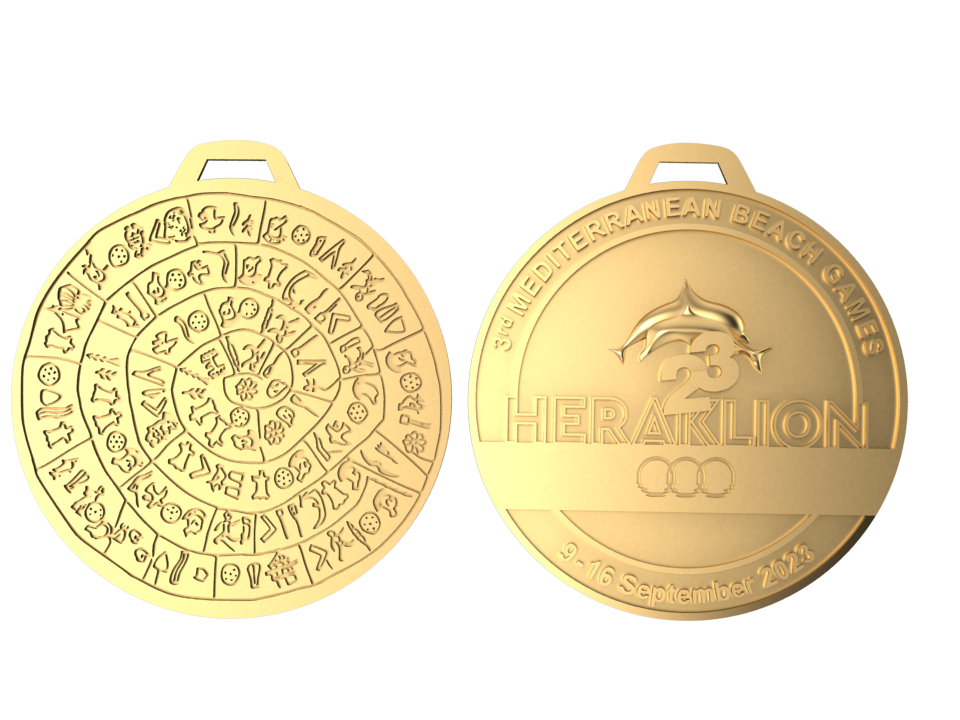 3οι Μεσογειακοί Παράκτιοι Αγώνες: Ο Δίσκος της Φαιστού στα μετάλλια των Αγώνων 