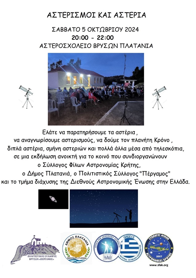 βραδιά αστροπαρατήρησης