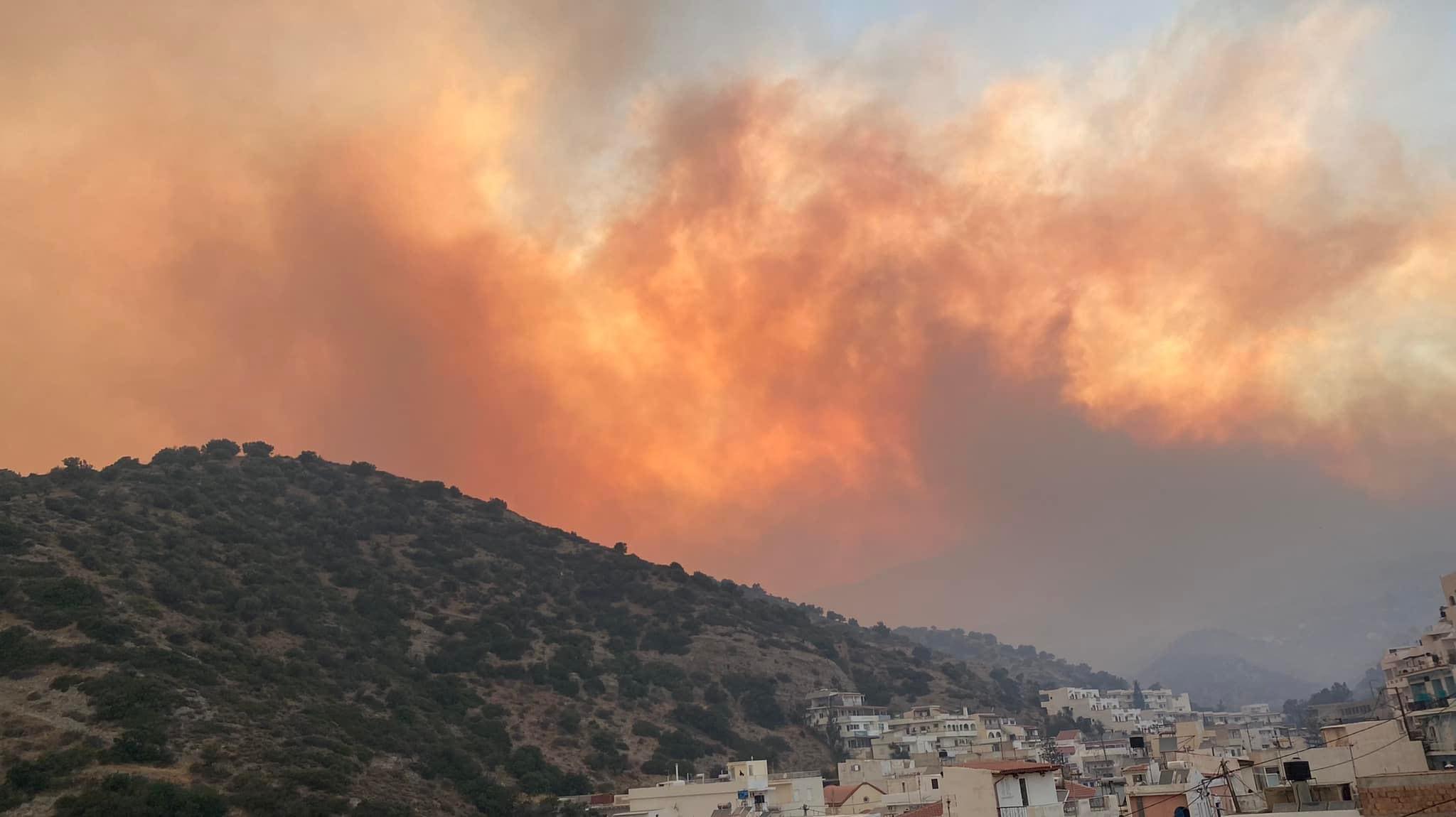 Φωτιά Ρέθυμνο από Αγία Γαλήνη