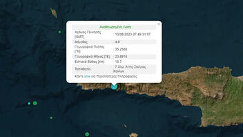 Ισχυρός σεισμός αισθητός στη Δυτική Κρήτη - Τι λέει ο Ε. Λέκκας