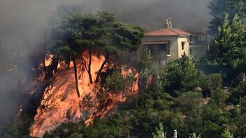 Φωτιά στο Βαρνάβα: Φλόγες 25 μέτρων και άνεμοι 8 μποφόρ - Mεγάλη κινητοποίηση για τον απεγκλωβισμό κατοίκων