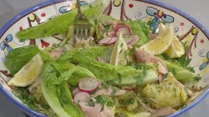 Σαλάτα πατάτας Κάτω Νευροκοπίου με καπνιστή πέστροφα