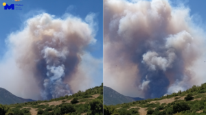  Oι πυρομετεωρολογικές συνθήκες είναι ευνοϊκές για τη διάδοση της φωτιάς στο Πόρτο Γερμενό