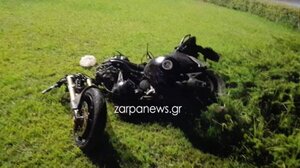 Σφοδρή σύγκρουση μηχανής με αυτοκίνητο στα Χανιά