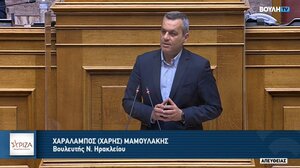 Την οικονομική στήριξη της αμπελοκαλλιέργειας σταφυλιών οινοποιίας ζητάει ο Χ. Μαμουλάκης