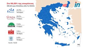 Εκλογές 2023: Πάνω από είκοσι μονάδες η διαφορά ΝΔ – ΣΥΡΙΖΑ