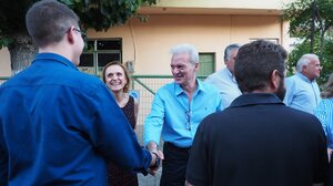 Θερμή υποδοχή του Αλέξη Καλοκαιρινού στον Άγιο Σύλλα