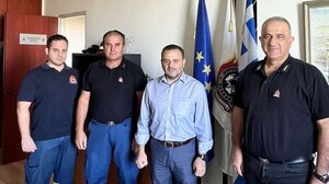 Επίσκεψη Ν. Χρονάκη στα γραφεία της Περιφερειακής Πυροσβεστικής Διοίκησης Κρήτης