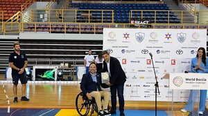 Στην τελετή έναρξης των αγώνων World Boccia Challenger 2023, ο Λ. Αυγενάκης