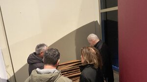 Αυτοψία στα έργα αποκατάστασης της εισόδου της Βασιλικής του Αγίου Μάρκου από τον Δήμαρχο Ηρακλείου