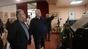 Στο "Μουσείο Τυπογραφίας Γιάννη και Ελένης Γαρεδάκη" ο Δημήτρης Κουτσούμπας