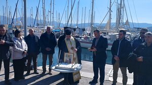 Αγιασμός και κοπή της πίτας στη Μαρίνα του Αγίου Νικολάου