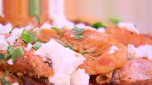 Γαρίδες σαγανάκι με ούζο από τον Π. Συρίγο