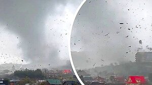 Xιλή: Σπάνιος τυφώνας διαλύει τα πάντα στο πέρασμα του