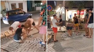 Τουρίστες βοήθησαν στην πλακόστρωση παραδοσιακού οικισμού στα Μάλια - video