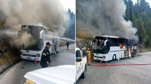 Φωτιά σε τουριστικό λεωφορείο στην Κέρκυρα - Σώοι όλοι οι επιβαίνοντες