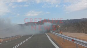 Συγκλονιστικό βίντεο: οι πρώτες στιγμές μετά την ανατροπή μπετονιέρας στον δρόμο Χερσόνησος - Καστέλι