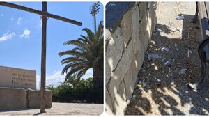 Τάφος Καζαντζάκη: πεταμένα σκουπίδια και ξέχυλοι κάδοι στο μνημείο