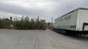 Πάρκινγκ για νταλίκες και τράκτορες στο γεφυράκι της παραλιακής και τα χόρτα...θεριά!