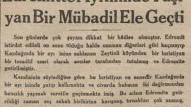 Απόκομμα τουρκικής εφημερίδας του 1932 αναφέρεται σε χριστιανό που έμεινε 10 χρόνια σε σπηλιά αρκούδας