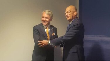 Συνάντηση Ν. Δένδια με τον υπουργό Εξωτερικών της Φινλανδίας