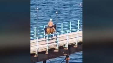 Πήγε για μπάνιο με το άλογο!