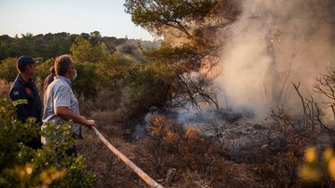 Φωτιά στη Λέσβο: Μαίνεται ένα μέτωπο σε ακτίνα δύο χιλιομέτρων από στρατόπεδο