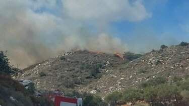 Μεγάλη φωτιά στο Σμάρι - Επί τόπου ισχυρή δύναμη της Πυροσβεστικής