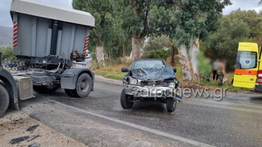 Ένας τραυματίας σε τροχαίο με αγροτικό και φορτηγό