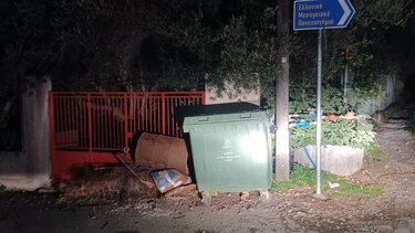 Κάδος σε στροφή: κίνδυνος να προκληθεί ατύχημα