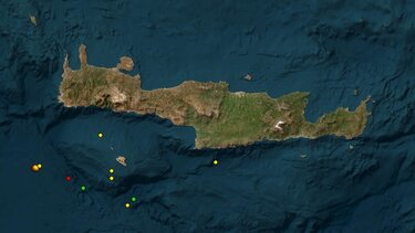 Σεισμός 4 βαθμών της κλίμακας Ρίχτερ νότια της Κρήτης