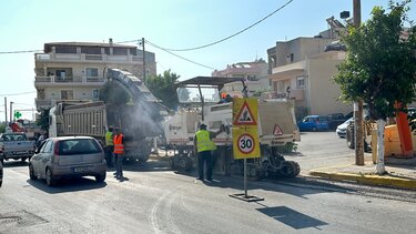 Νέος ασφαλτοτάπητας στην Ελευθερίου Βενιζέλου στο Γάζι