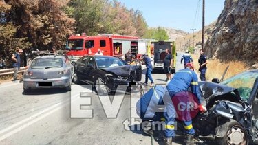 Σοβαρό τροχαίο στην Νέα Λάμψακο Εύβοιας