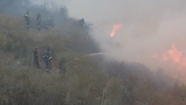 Σε ύφεση η φωτιά που εκδηλώθηκε ανάμεσα σε Βενεράτο και Κυπαρίσσι - Βίντεο από την επιχείρηση κατάσβεσης 