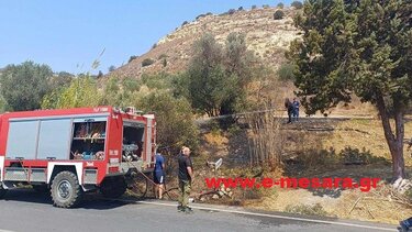 Φωτιά στο δρόμο Μοίρες – Τυμπάκι