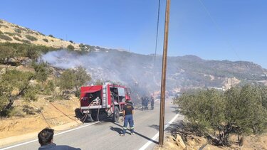 Επί ποδός η πυροσβεστική για φωτιά στη Βιάννο -Ισχυροί άνεμοι στην περιοχή