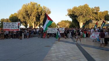  Συγκέντρωση αλληλεγγύης για την Παλαιστίνη στο κέντρο του Ηρακλείου 