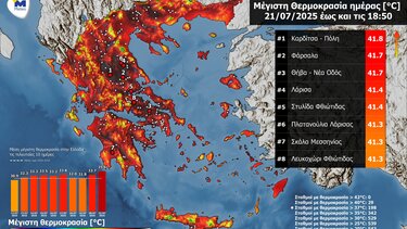 Καύσωνας: Ποιες περιοχές «έβρασαν από τις υψηλές θερμοκρασίες