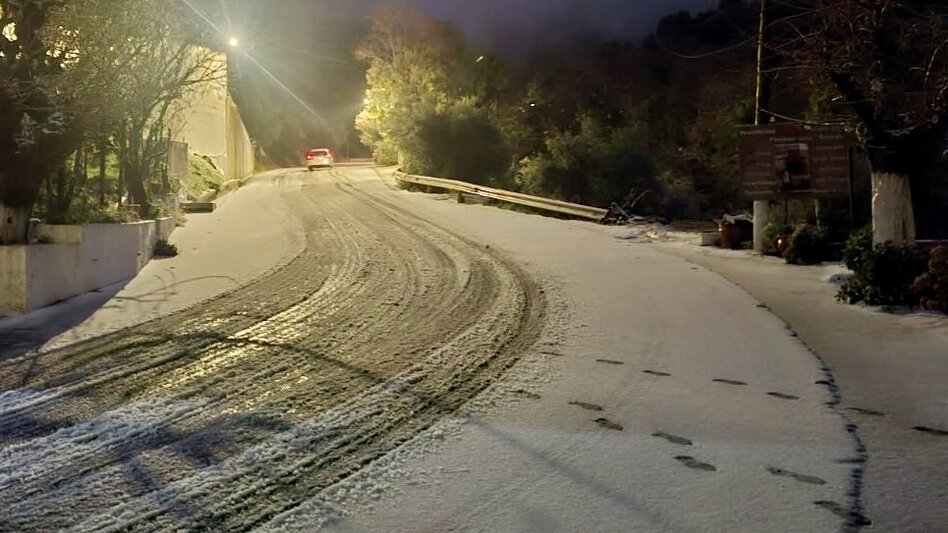 Χιονίζει στα ορεινά και ημιορεινά του Δήμου Χερσονήσου